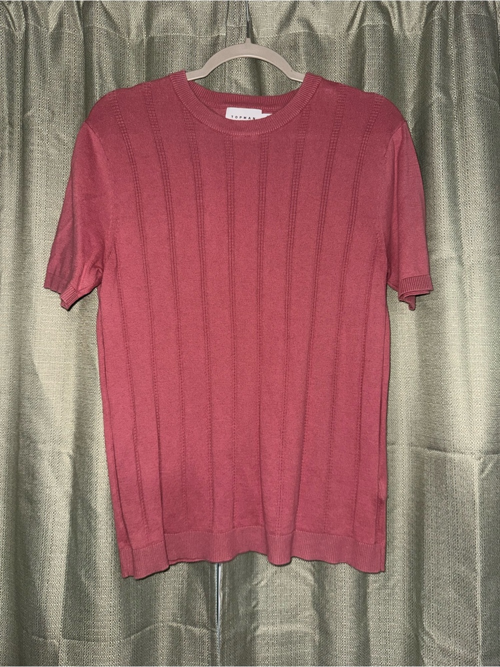 Topman Short Sleeve Knit Tee in Dusty Rose Pink